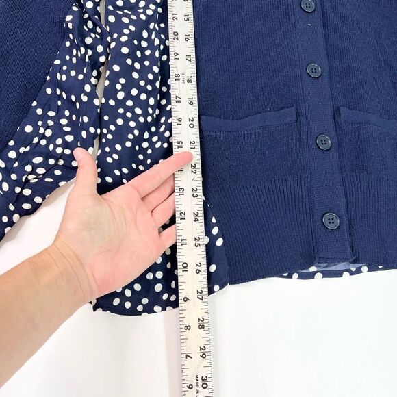 Free People Sandrine Rose Wool Cardigan Oversized Womens XS BLUE Button Down new - Picture 4 of 11